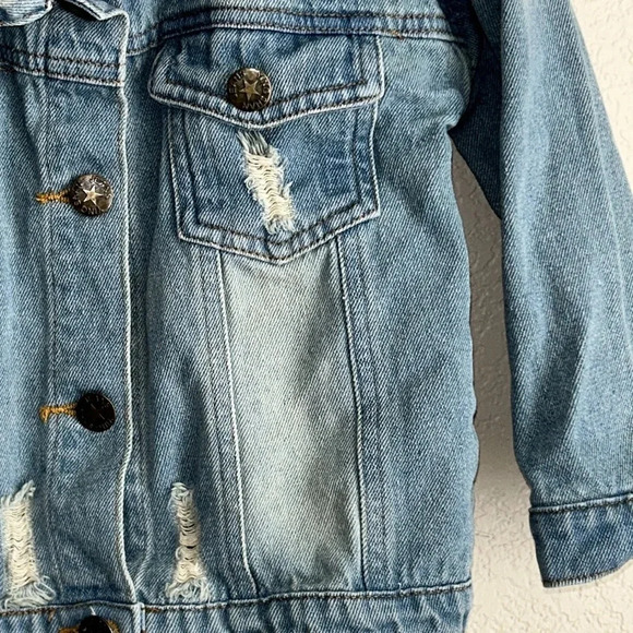 Ying Shan size 4T distressed jean jacket. Like new! - Picture 2 of 3